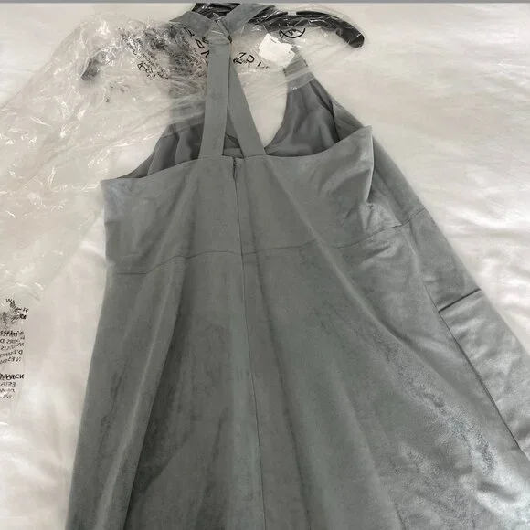 NWT BCBG Maxazria Abbott Grey Faux-Suede Dress M - Picture 6 of 6